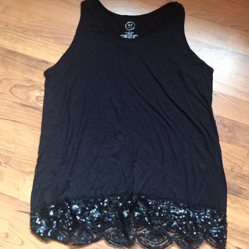 Black sequins tank
